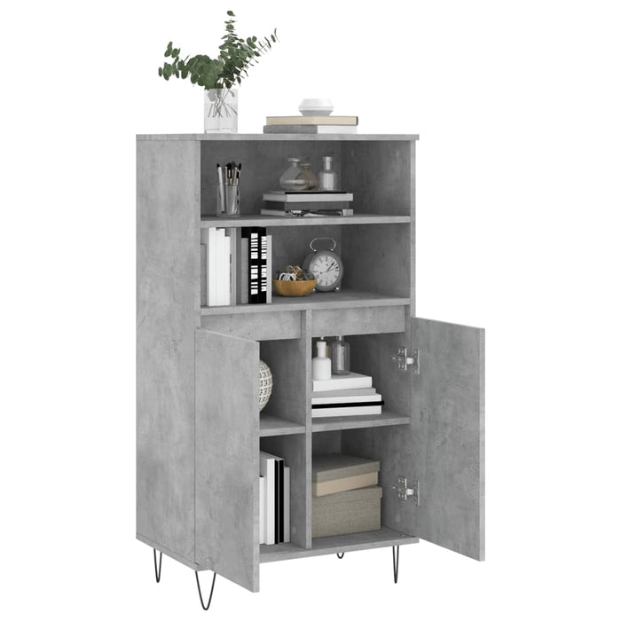 Dulap înalt, gri beton, 60x36x110 cm, lemn compozit - WALTI WALTI