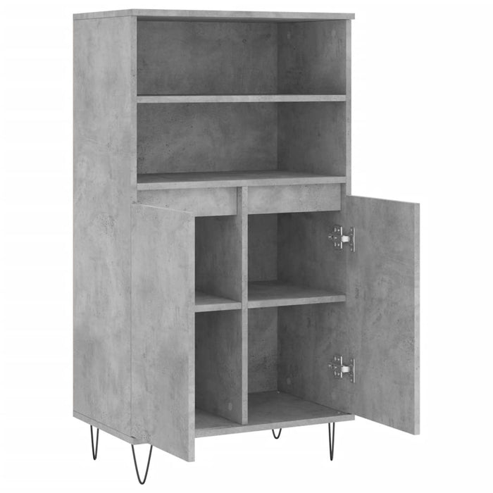 Dulap înalt, gri beton, 60x36x110 cm, lemn compozit - WALTI WALTI