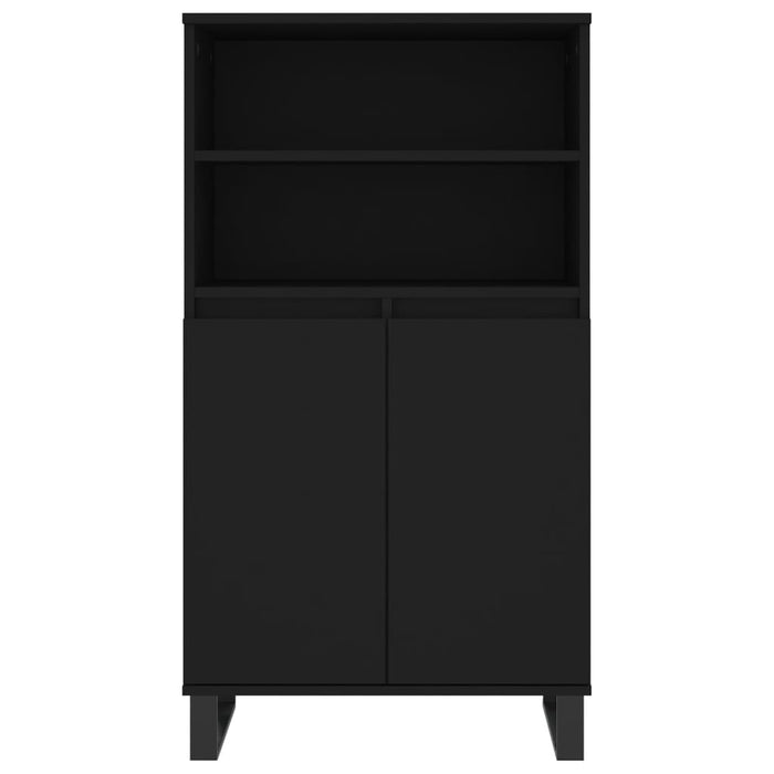 Dulap înalt, negru, 60x36x110 cm, lemn prelucrat WALTI