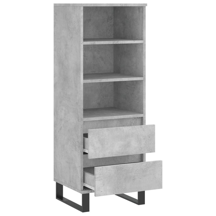 Dulap înalt, gri beton, 40x36x110 cm, lemn compozit WALTI