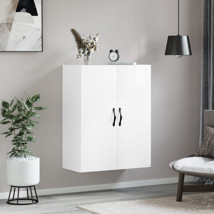 Dulap cu montaj pe perete, alb extralucios, 69,5x34x90 cm WALTI