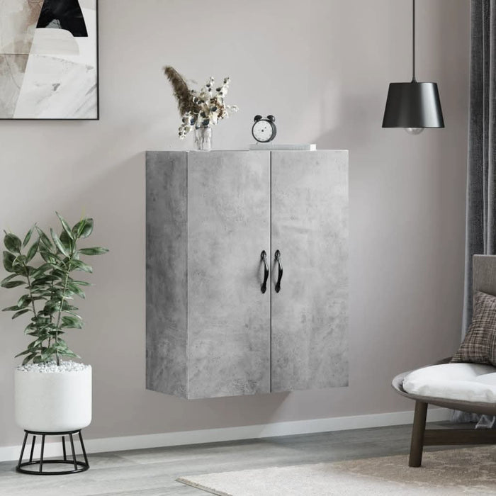 Dulap pe perete, gri beton, 69,5x34x90 cm, lemn prelucrat - WALTI WALTI