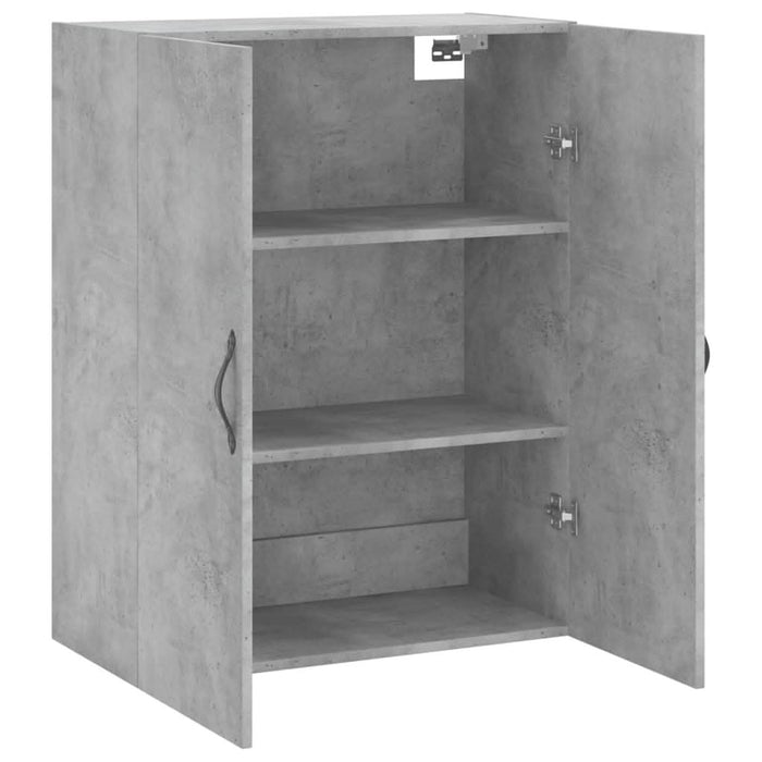 Dulap pe perete, gri beton, 69,5x34x90 cm, lemn prelucrat - WALTI WALTI