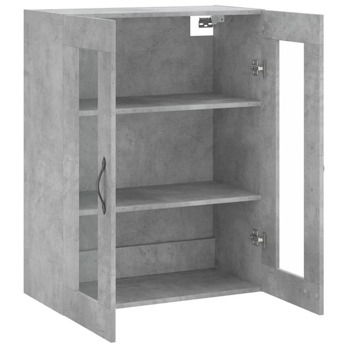 Dulap pe perete, gri beton, 69,5x34x90 cm, lemn prelucrat - WALTI WALTI