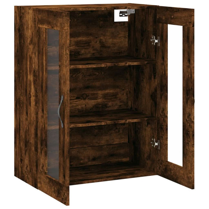 Dulap pe perete, stejar afumat, 69,5x34x90 cm, lemn prelucrat - WALTI WALTI