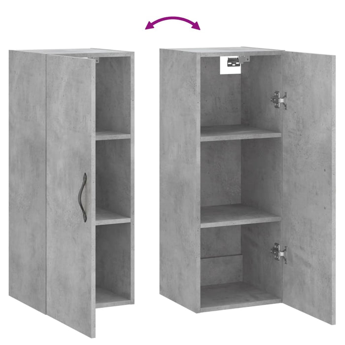 Dulap de perete, gri beton, 34,5x34x90 cm, lemn prelucrat - WALTI WALTI