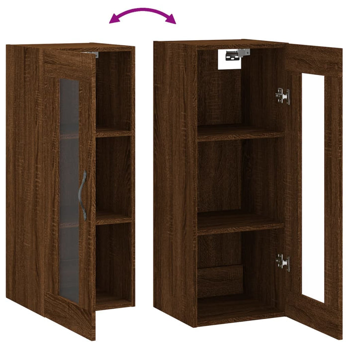Dulap montat pe perete, stejar maro, 34,5x34x90 cm WALTI