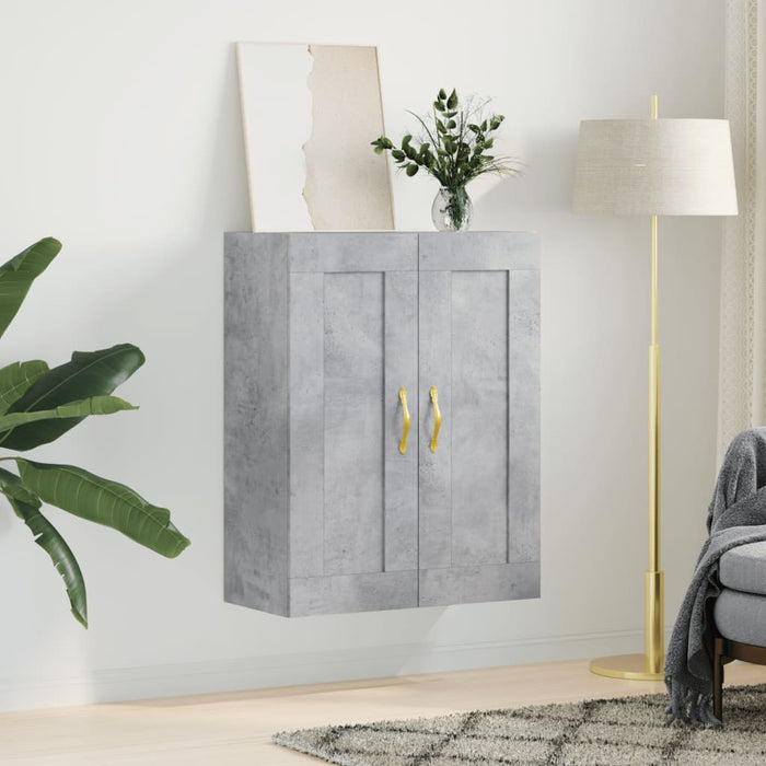 Dulap pe perete, gri beton, 69,5x34x90 cm, lemn prelucrat - WALTI WALTI