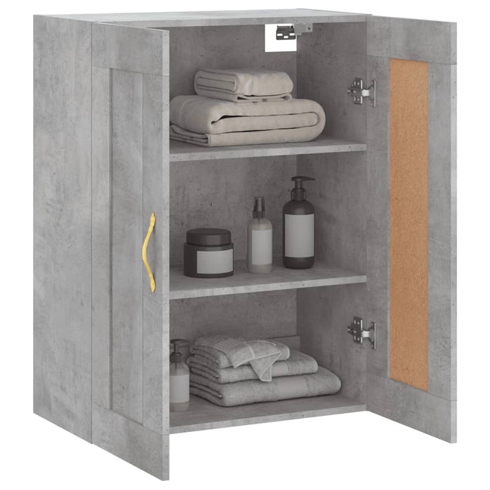 Dulap pe perete, gri beton, 69,5x34x90 cm, lemn prelucrat - WALTI WALTI