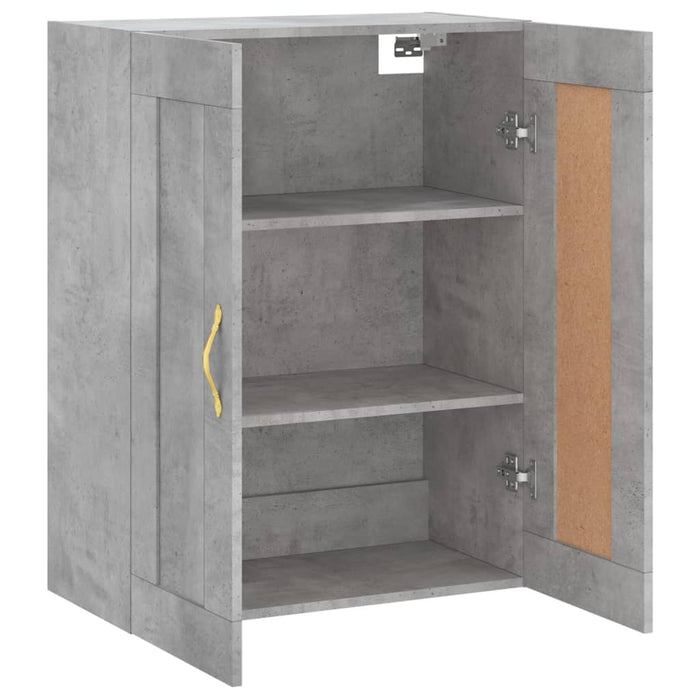Dulap pe perete, gri beton, 69,5x34x90 cm, lemn prelucrat - WALTI WALTI