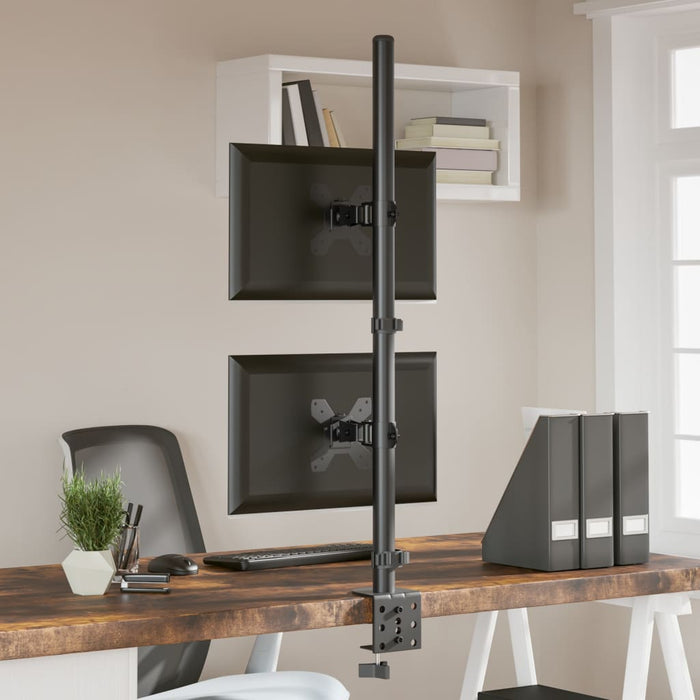 Suport de perete pentru monitor dublu VESA 75/100 mm negru oțel - WALTI WALTI