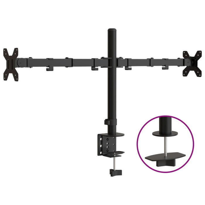 Suport de perete pentru monitor dublu VESA 75/100 mm negru oțel - WALTI WALTI