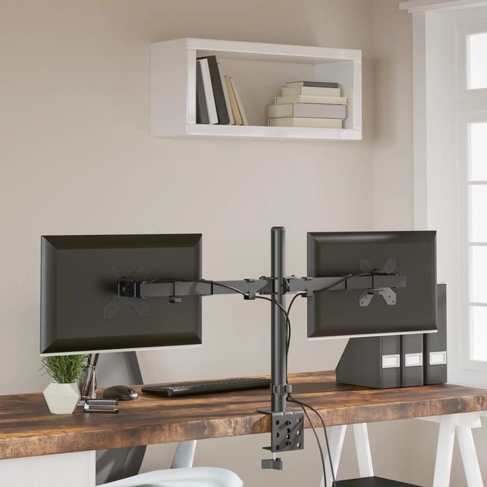 Suport de perete pentru monitor dublu VESA 75/100 mm negru oțel - WALTI WALTI