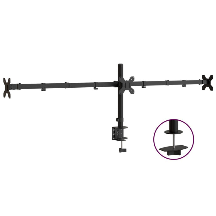 Suport de perete pentru monitor triplu VESA 75/100mm negru oțel - WALTI WALTI