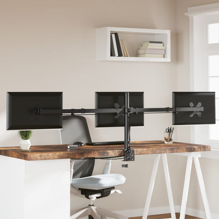 Suport de perete pentru monitor triplu VESA 75/100mm negru oțel - WALTI WALTI