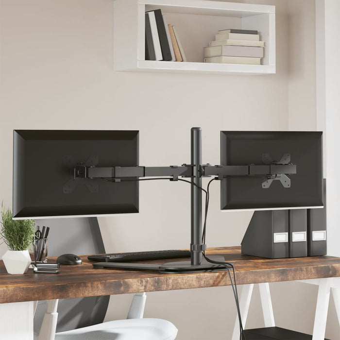 Suport de perete pentru monitor dublu VESA 75/100 mm negru oțel - WALTI WALTI