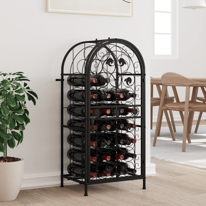 Suport sticle vin 33 de sticle, negru 45x36x100 cm fier forjat - WALTI WALTI