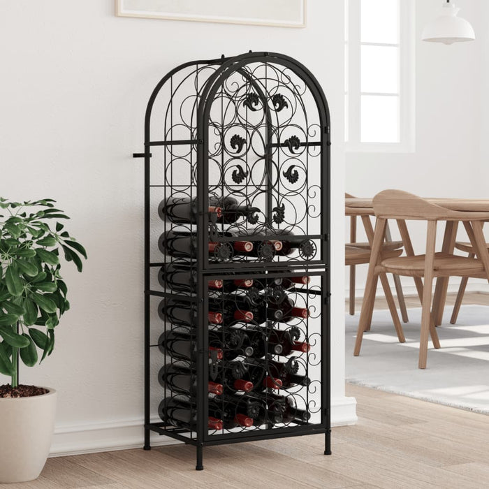 Suport sticle vin 41 de sticle, negru 45x36x120 cm fier forjat - WALTI WALTI