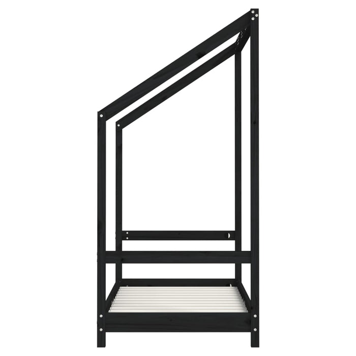 Cadru de pat pentru copii, negru, 2x(70x140) cm, lemn masiv pin - WALTI WALTI