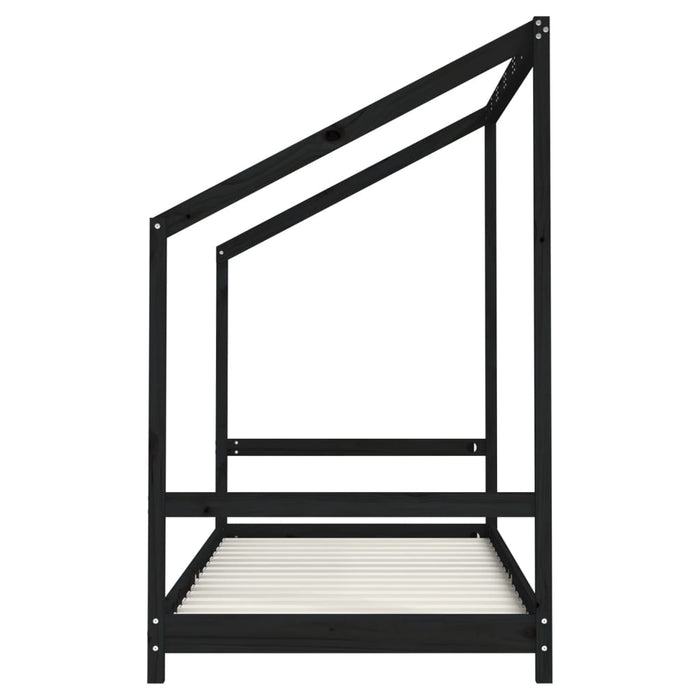 Cadru de pat pentru copii negru 2x(90x190) cm lemn masiv de pin - WALTI WALTI