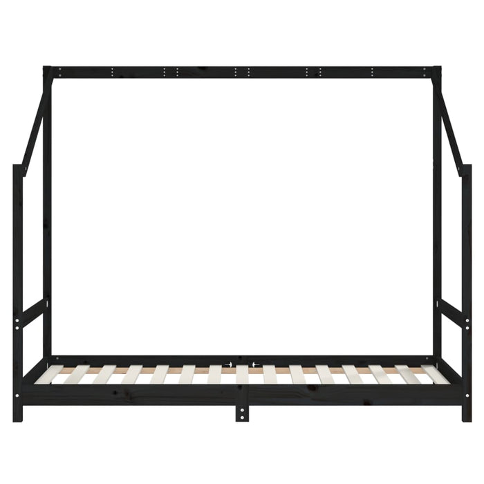 Cadru de pat pentru copii negru 2x(90x190) cm lemn masiv de pin - WALTI WALTI