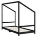 Cadru de pat pentru copii negru 2x(90x190) cm lemn masiv de pin - WALTI WALTI
