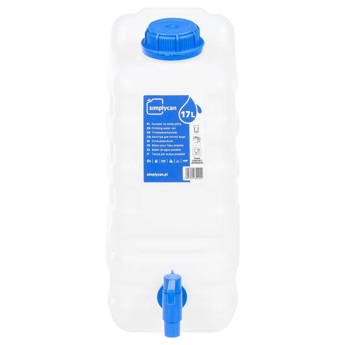 Recipient de apă cu robinet, transparent, 15 L, plastic WALTI