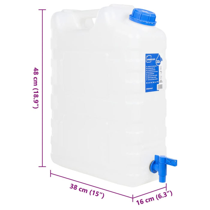 Recipient de apă cu robinet, transparent, 20 L, plastic WALTI