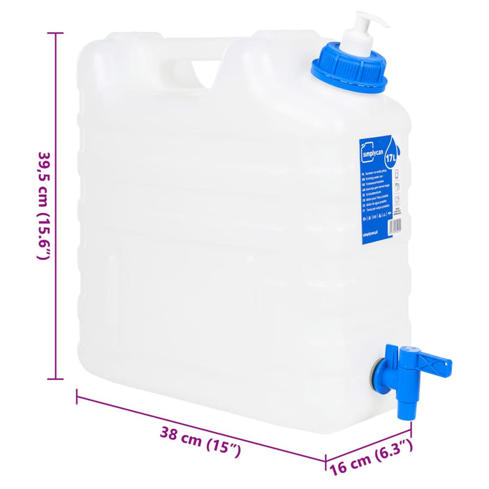 Recipient de apă cu robinet și dozator de săpun, 15 L, plastic WALTI