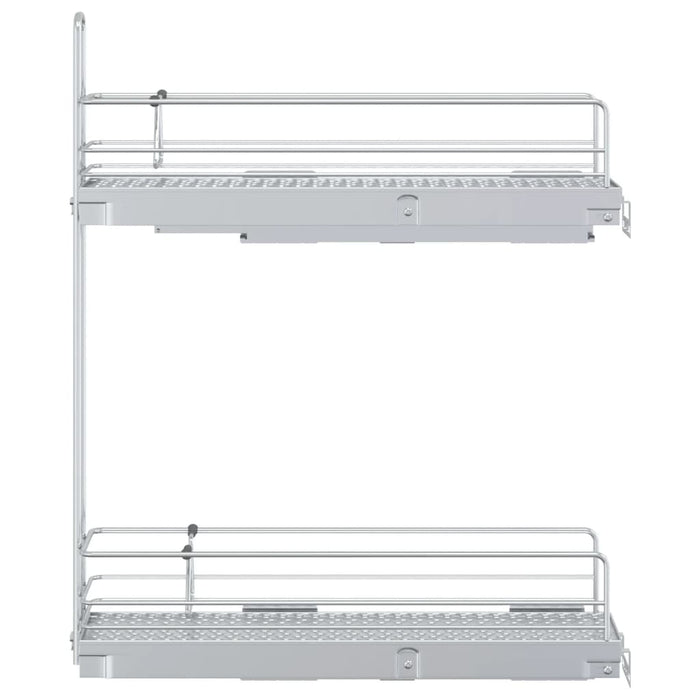 Coș din sârmă retractabil cu 2 niveluri, argintiu, 47x12x56 cm WALTI