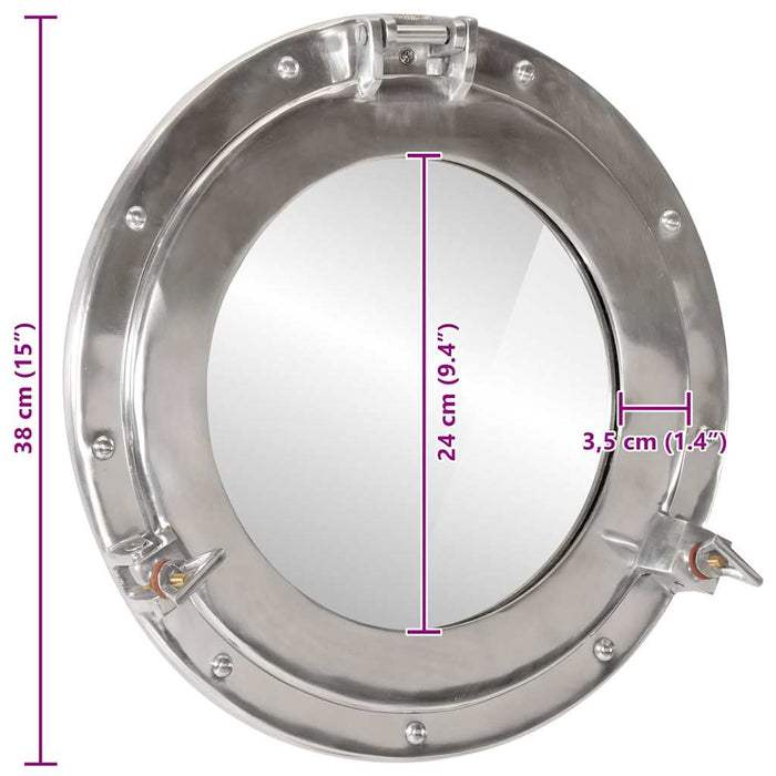 Oglindă hublou de perete Ø38cm-aluminiu și sticlă - WALTI WALTI