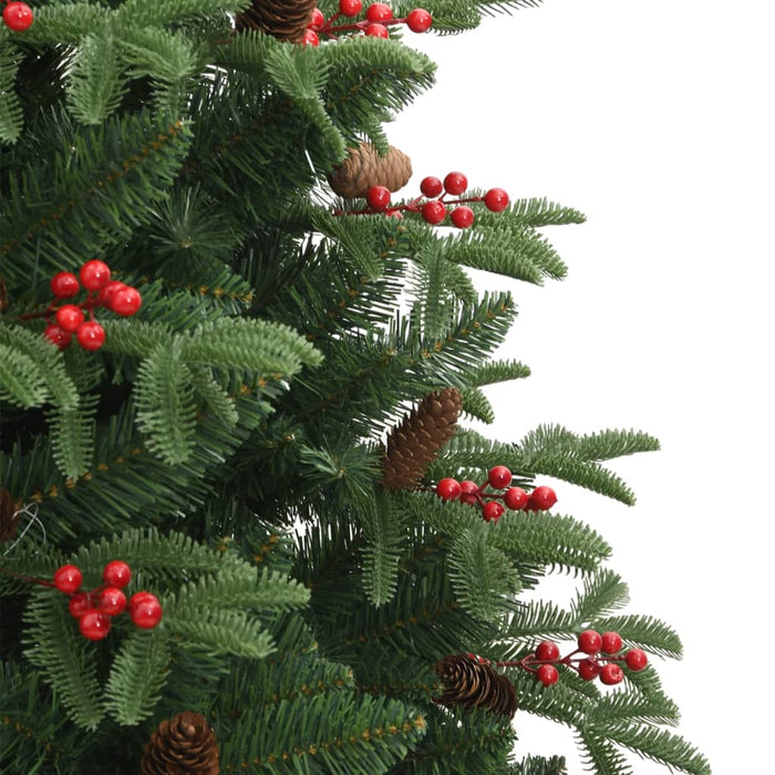 Pom Crăciun artificial cu balamale, conuri, fructe roșii 240 cm - WALTI WALTI