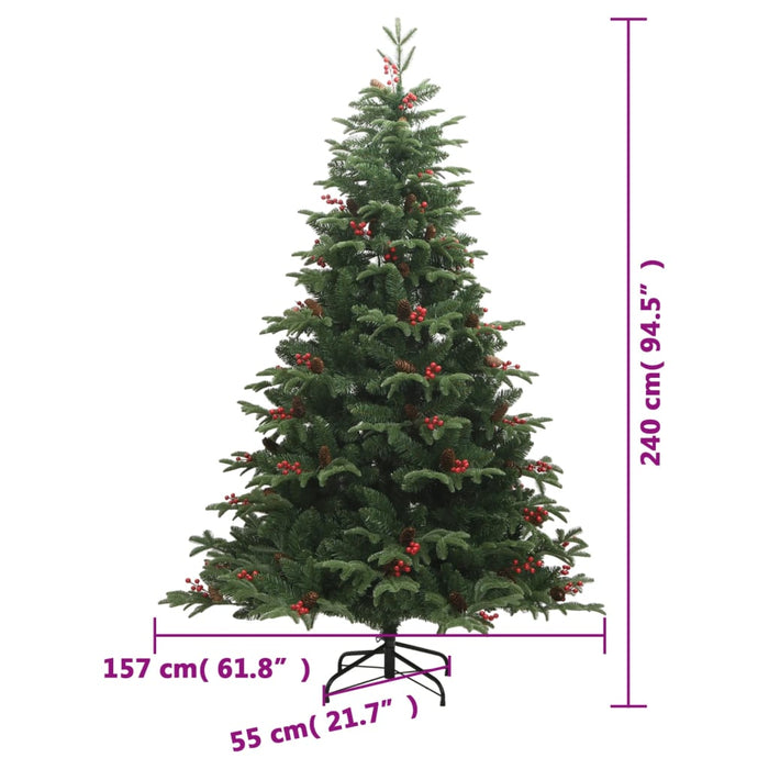 Pom Crăciun artificial cu balamale, conuri, fructe roșii 240 cm - WALTI WALTI