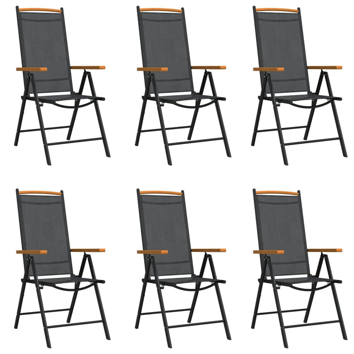 Set mobilier pentru grădină, 7 piese, negru, aluminiu - WALTI WALTI