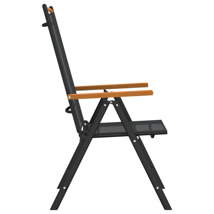 Set mobilier pentru grădină, 7 piese, negru și maro, aluminiu WALTI