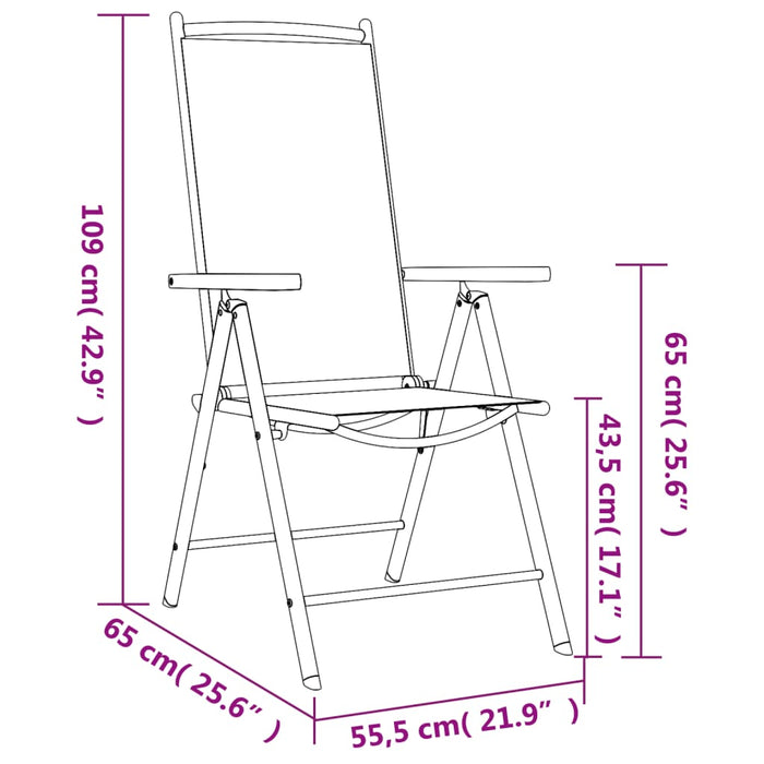 Set mobilier pentru grădină, 7 piese, negru și maro, aluminiu WALTI