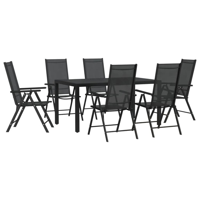 Set mobilier pentru grădină, 7 piese, negru, aluminiu - WALTI WALTI