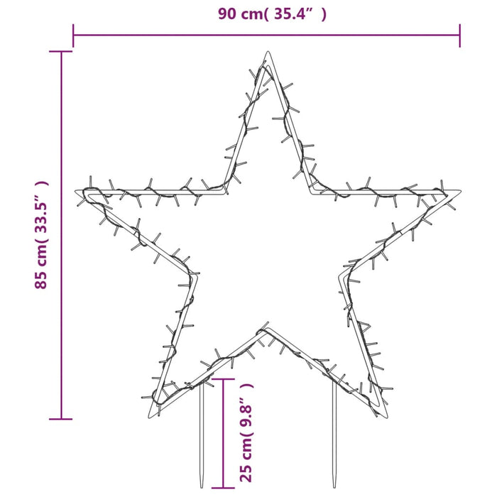 Decorațiune stea cu lumini de Crăciun cu țăruși, 115 LED, 85 cm - WALTI WALTI