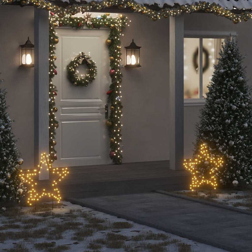 Decorațiune stea cu lumini de Crăciun cu țăruși, 80 LED, 60 cm - WALTI WALTI