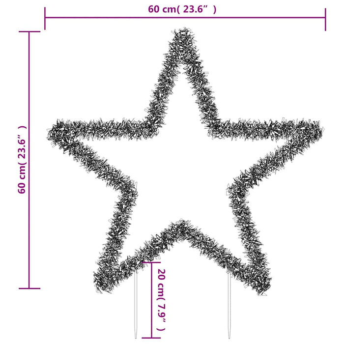 Decorațiune stea cu lumini de Crăciun cu țăruși, 80 LED, 60 cm - WALTI WALTI