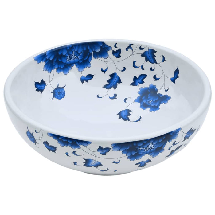 Lavoar de blat, alb și albastru, rotund, Φ41x14 cm, ceramică - WALTI WALTI