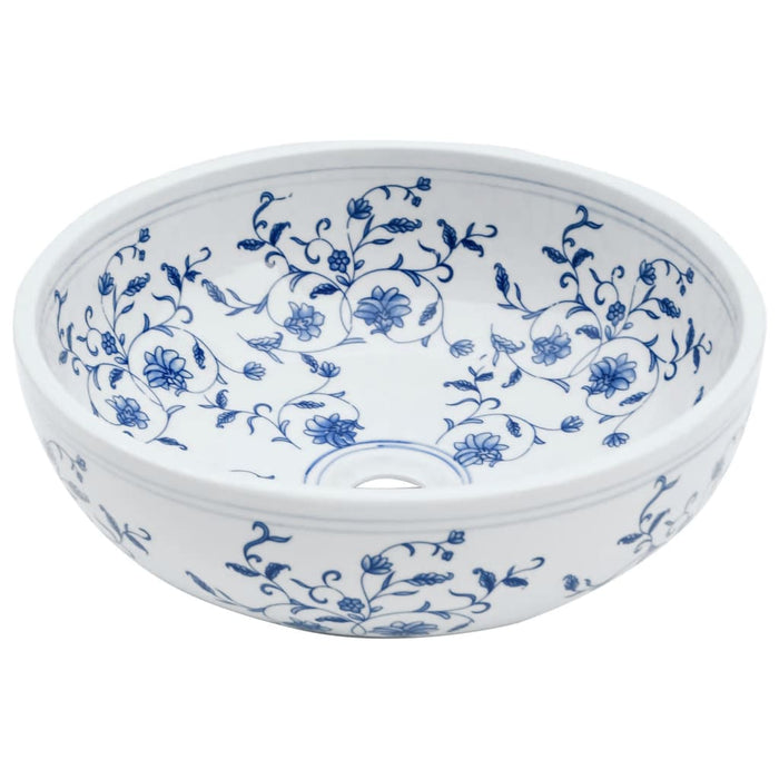 Lavoar de blat, alb și albastru, rotund, Φ41x14 cm, ceramică - WALTI WALTI