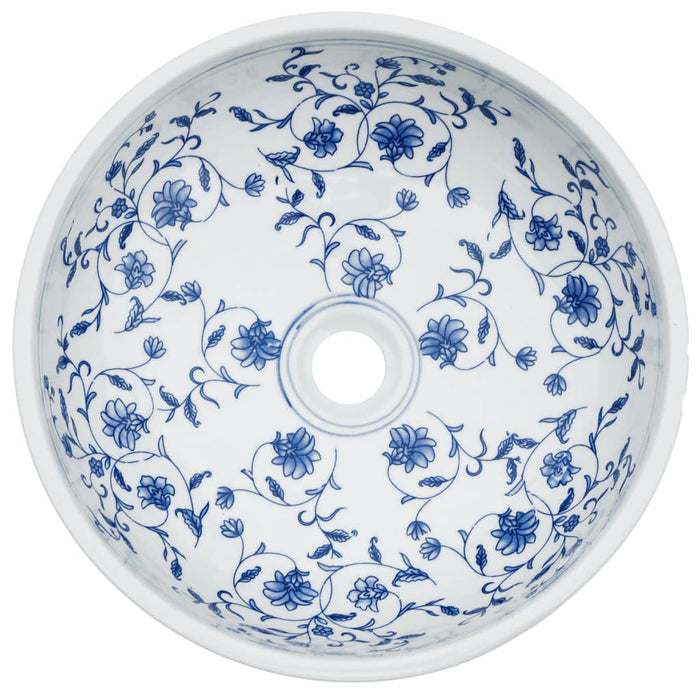 Lavoar de blat, alb și albastru, rotund, Φ41x14 cm, ceramică - WALTI WALTI