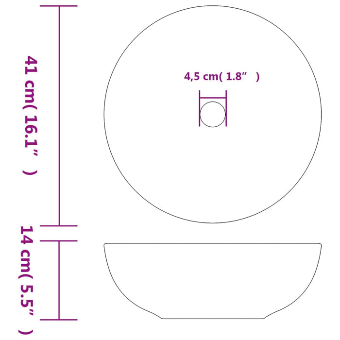 Lavoar de blat, alb și albastru, rotund, Φ41x14 cm, ceramică - WALTI WALTI