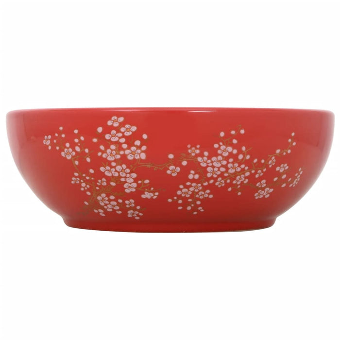 Lavoar de blat, alb și roșu, rotund, Φ41x14 cm, ceramică - WALTI WALTI