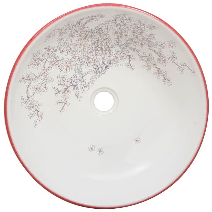 Lavoar de blat, alb și roșu, rotund, Φ41x14 cm, ceramică - WALTI WALTI