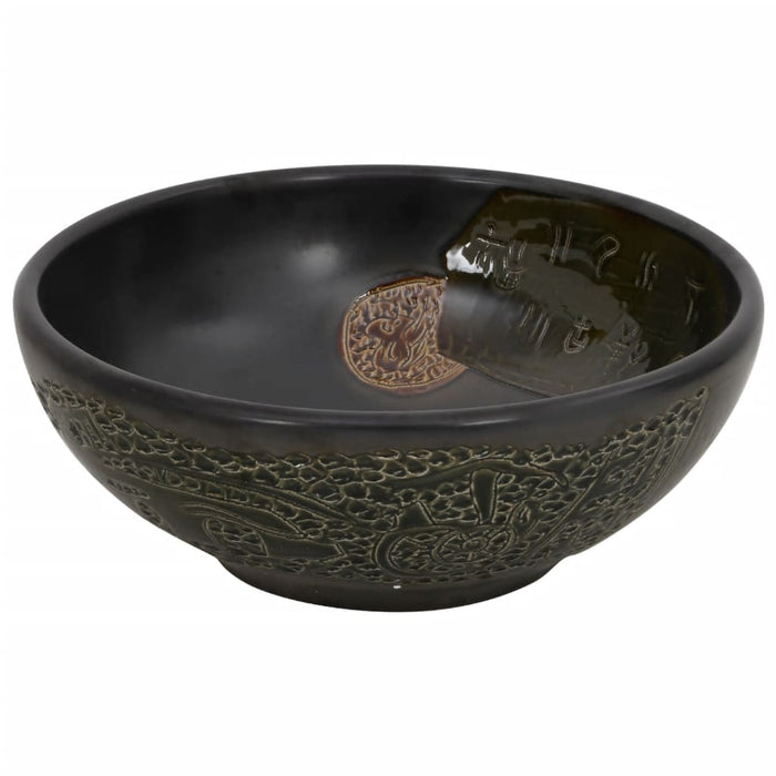 Lavoar de blat, negru, rotund, Φ41x14 cm, ceramică - WALTI WALTI