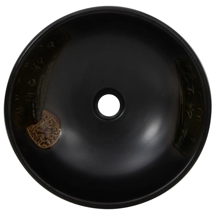 Lavoar de blat, negru, rotund, Φ41x14 cm, ceramică - WALTI WALTI