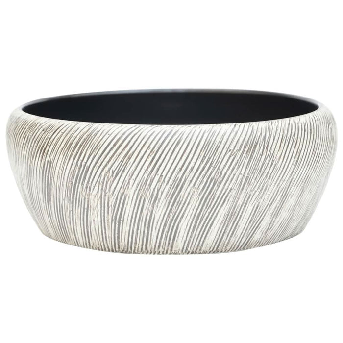 Lavoar de blat, negru și gri, rotund, Φ41x14 cm, ceramică - WALTI WALTI