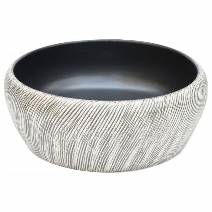 Lavoar de blat, negru și gri, rotund, Φ41x14 cm, ceramică - WALTI WALTI